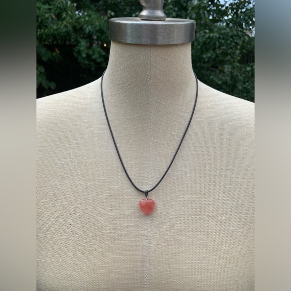 Handmade Genuine Stone Heart Amulet Necklace - Picture 6 of 10